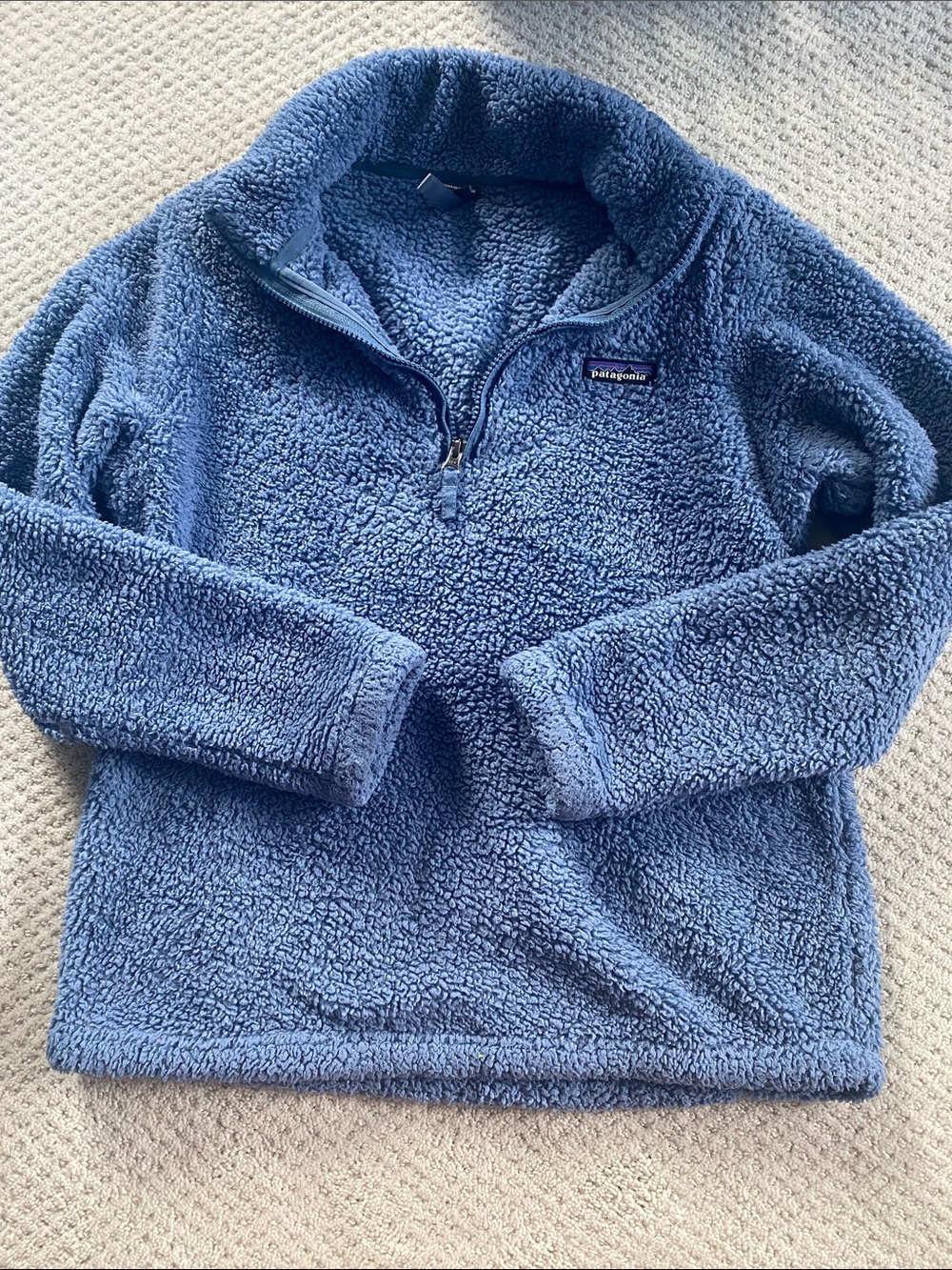 Patagonia Blue Sherpa Los Gatos Quarter-Zip Pullover, medium